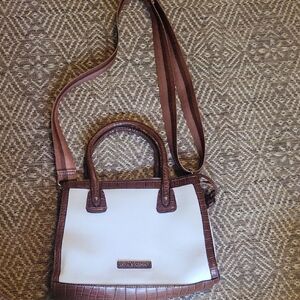 Chic Brown and White Crossbody Bag